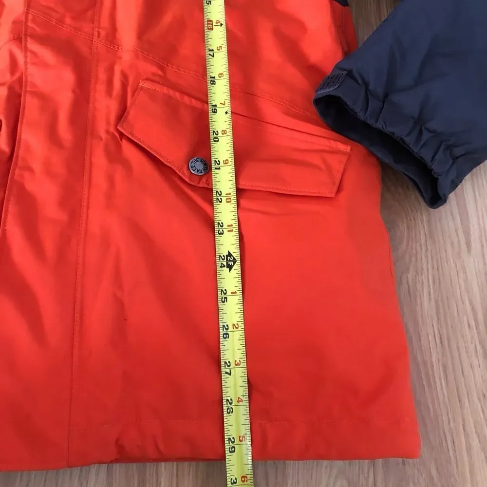 THE NORTH FACE Hyvent Orange/Brown Jacket w/ Brown Plaid Reversible Liner